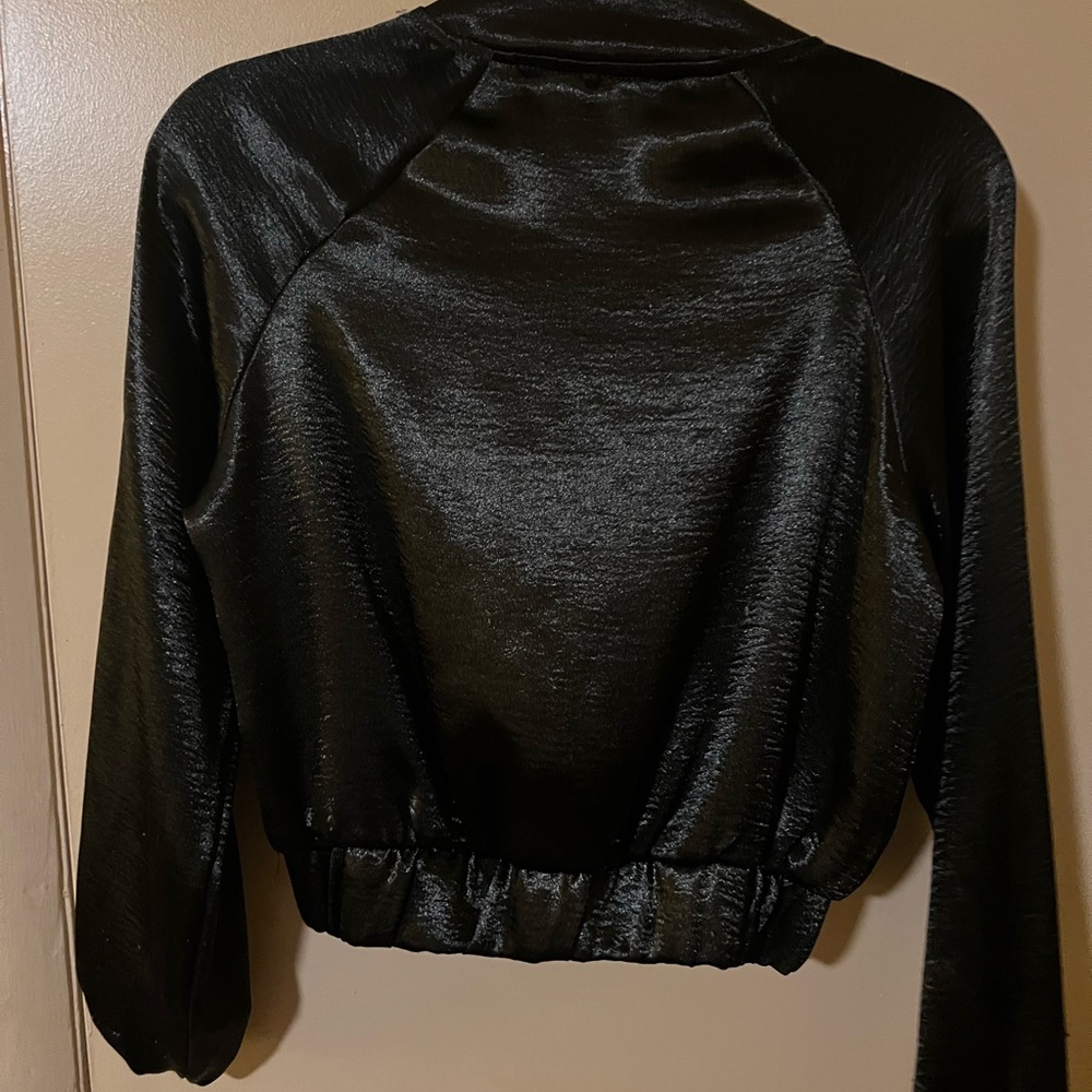 Black satin jacket size medium